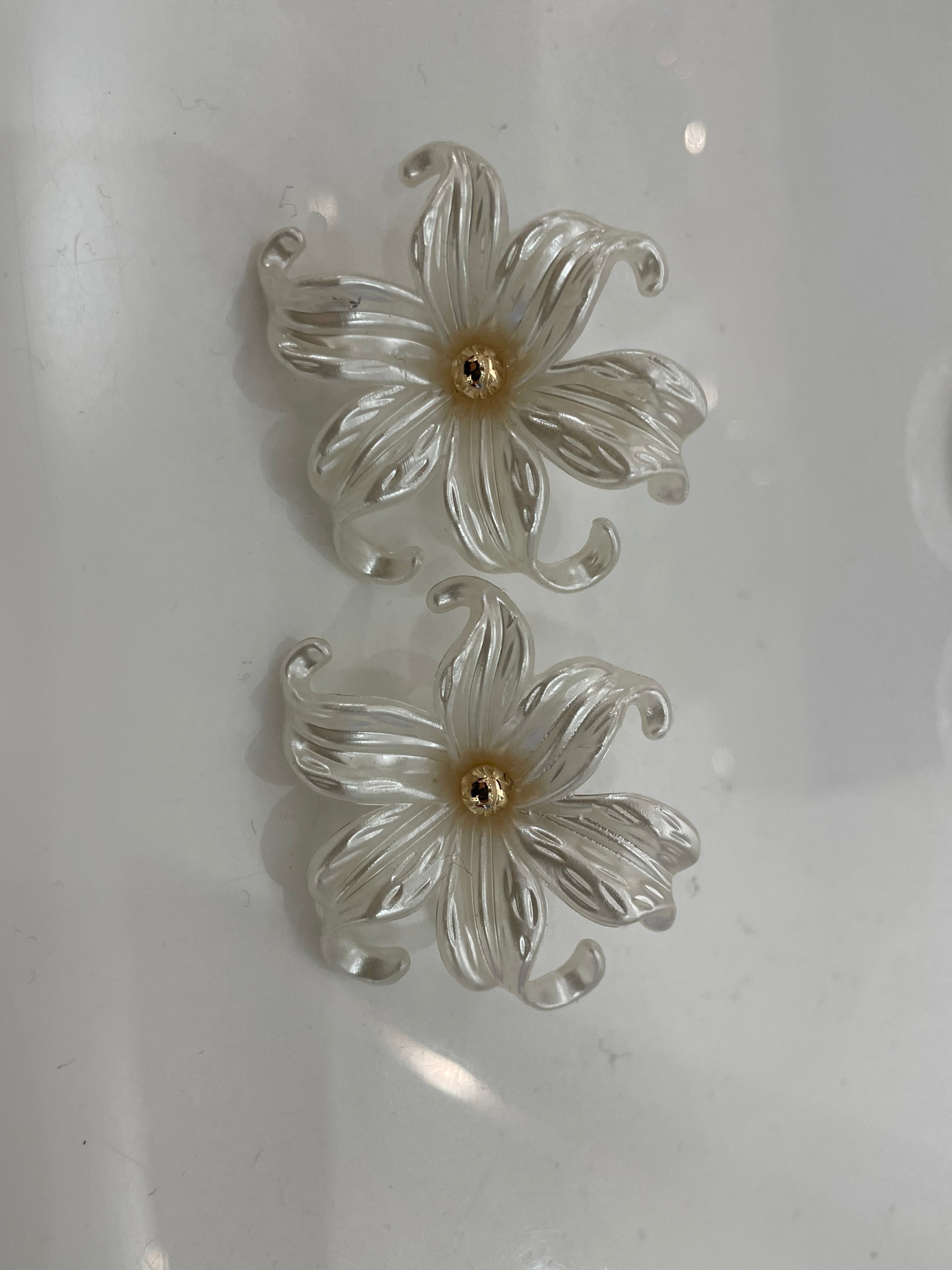 Pearled flower earring