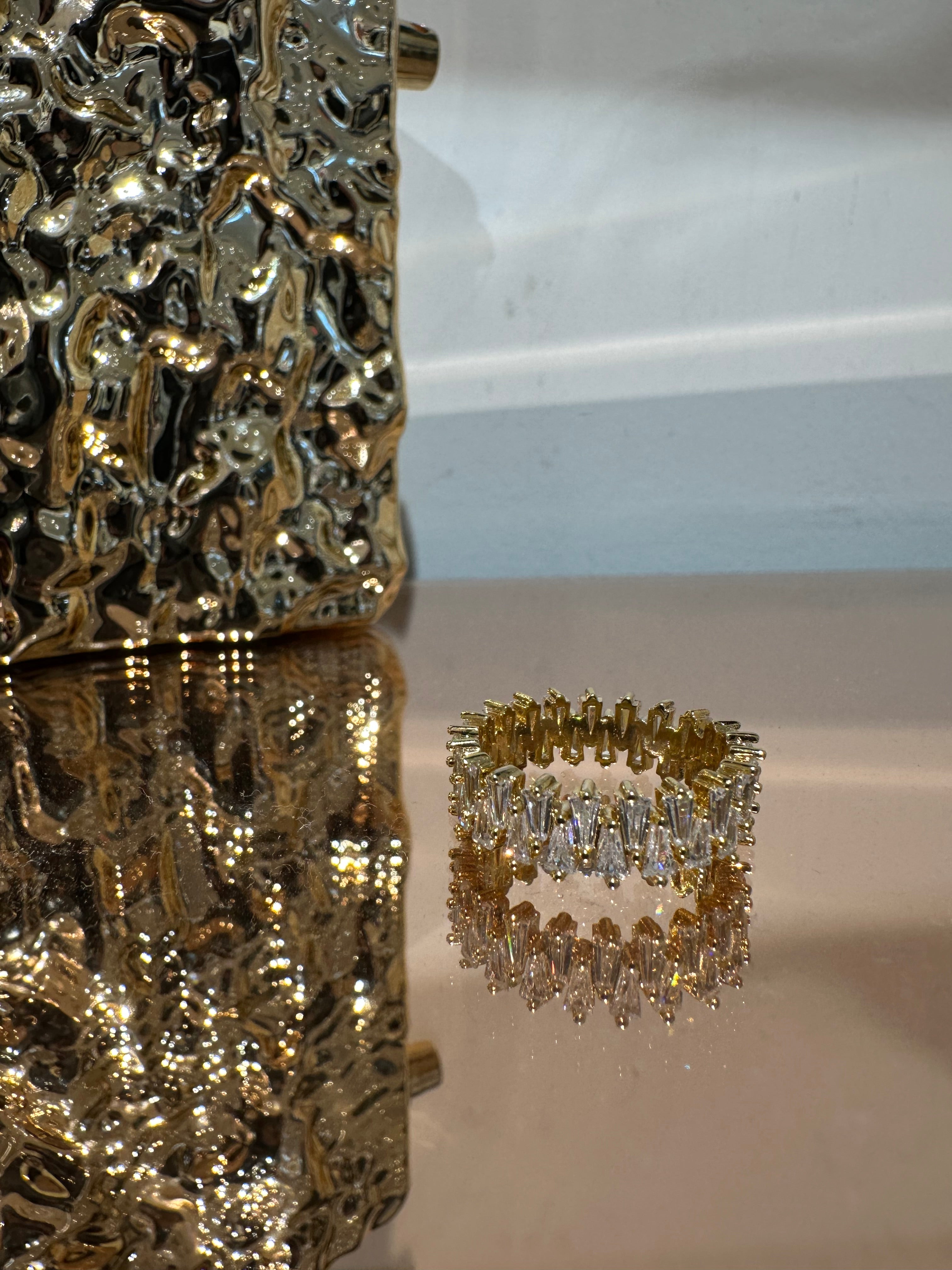 “Crown” gold plated ring