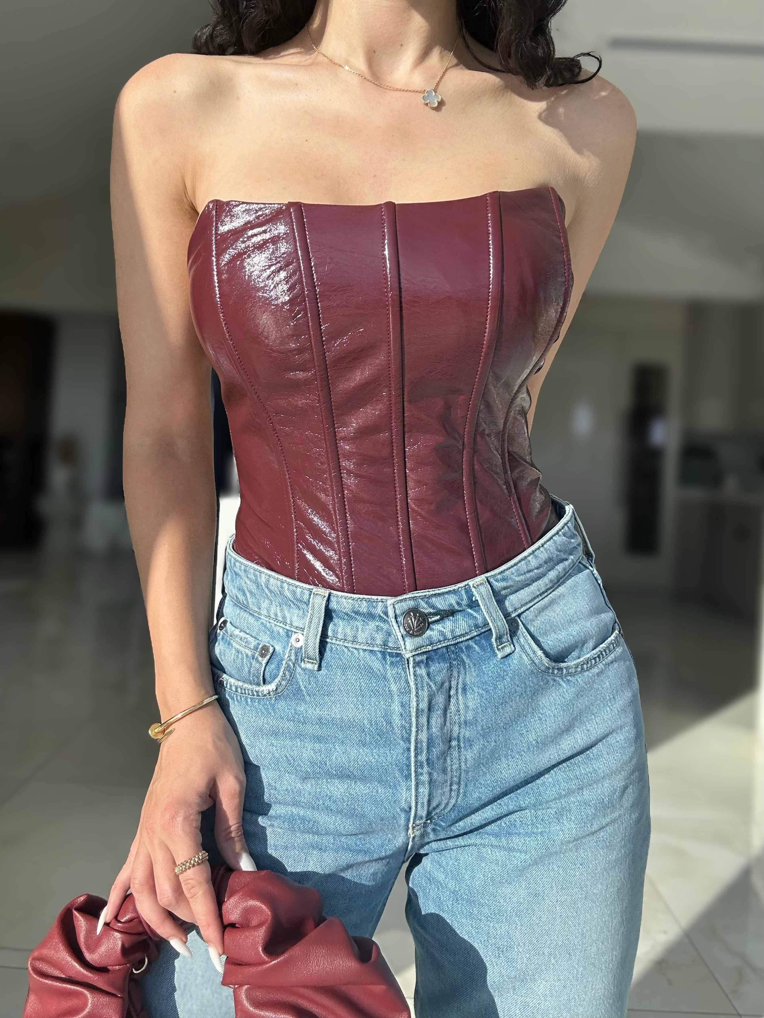 'Selena' Leather Corset