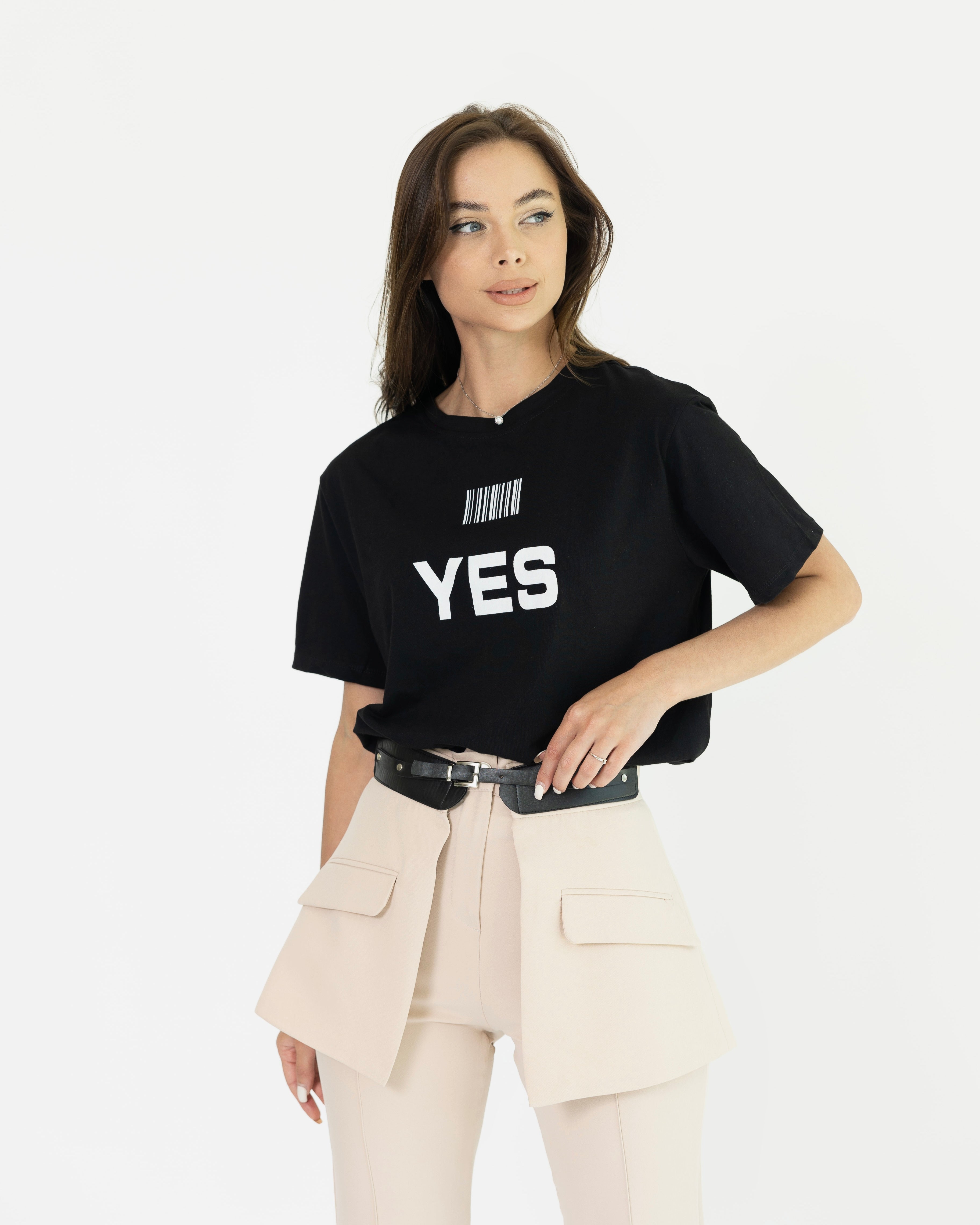 'YesNo' Black T-Shirt